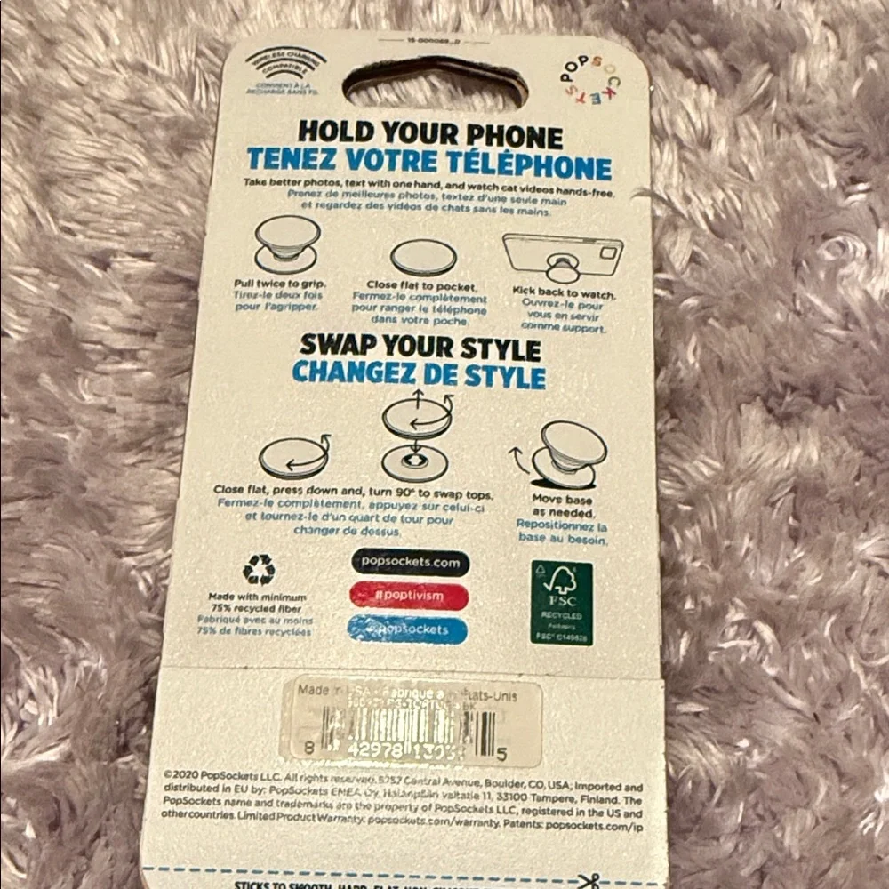 5/$25 PopSocket Holographic Turtle PopGrip - Picture 3 of 3